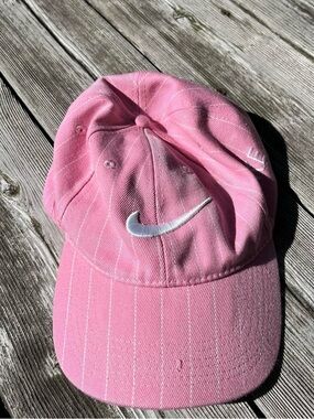 Nike Pink Baseball Hat with White Tag Detail